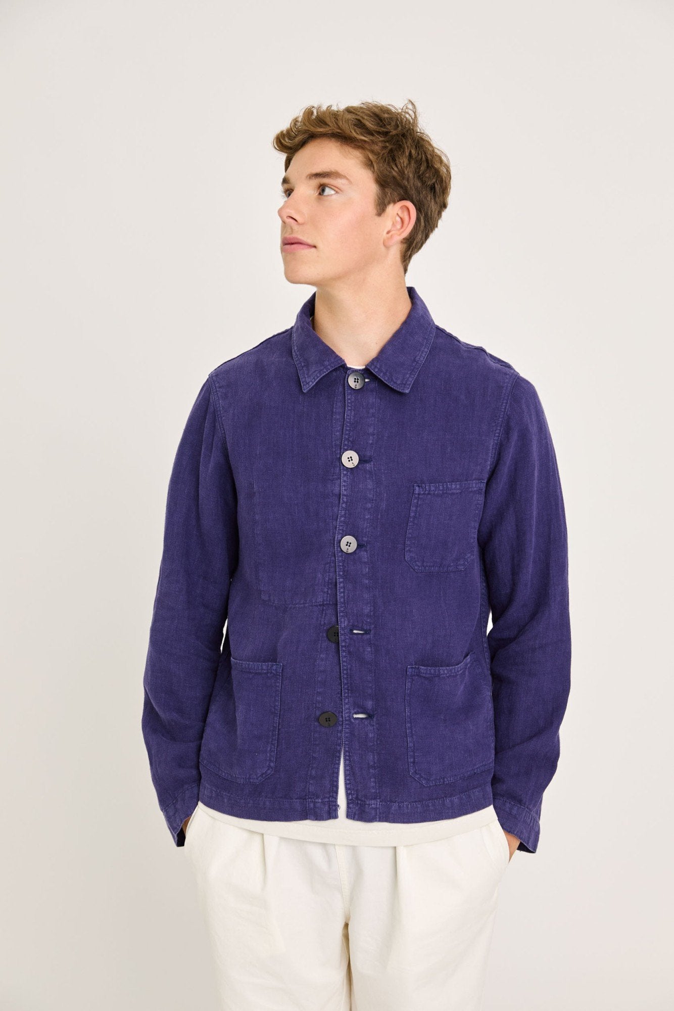 Baptista Navy Linen Jacket - LA PAZ
