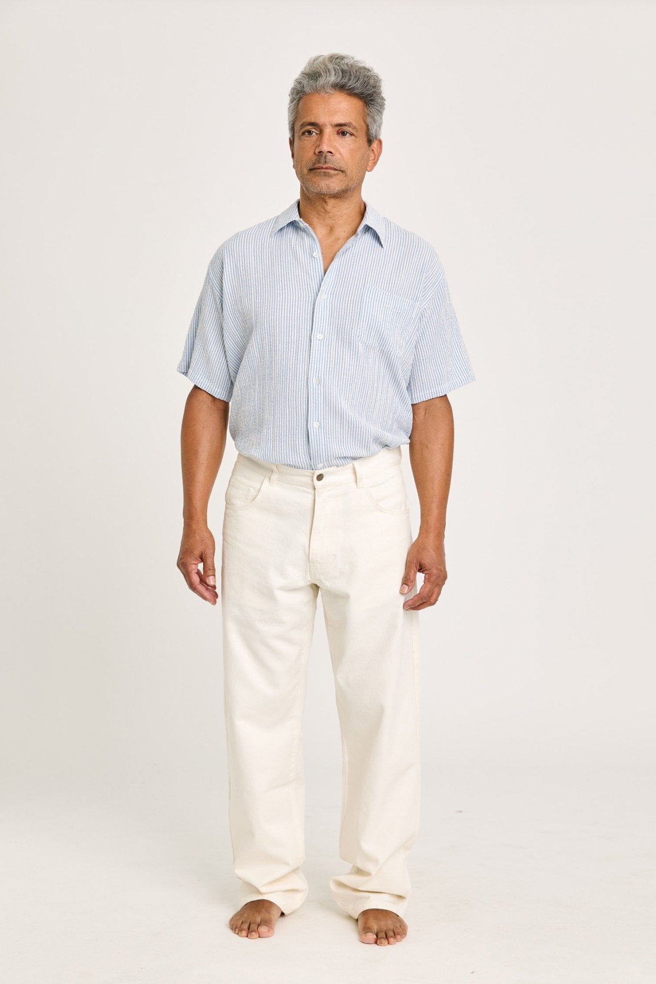 Medina Off-White Denim Trousers - LA PAZ