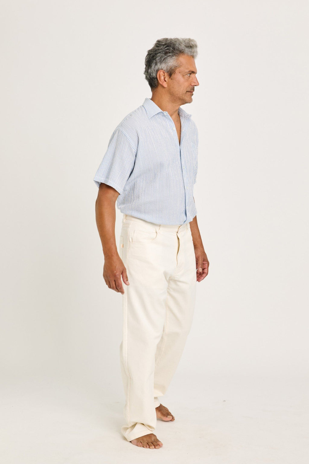 Medina Off-White Denim Trousers - LA PAZ