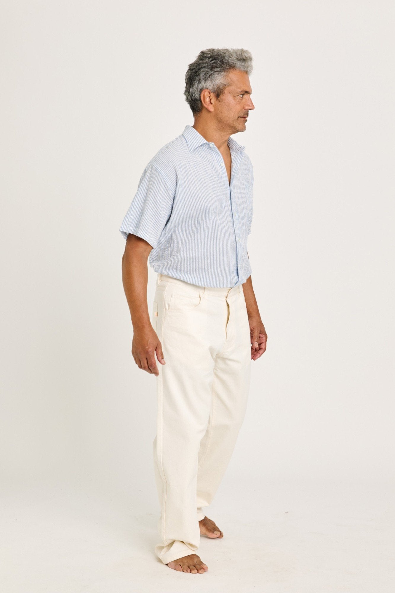 Medina Off-White Denim Trousers - LA PAZ