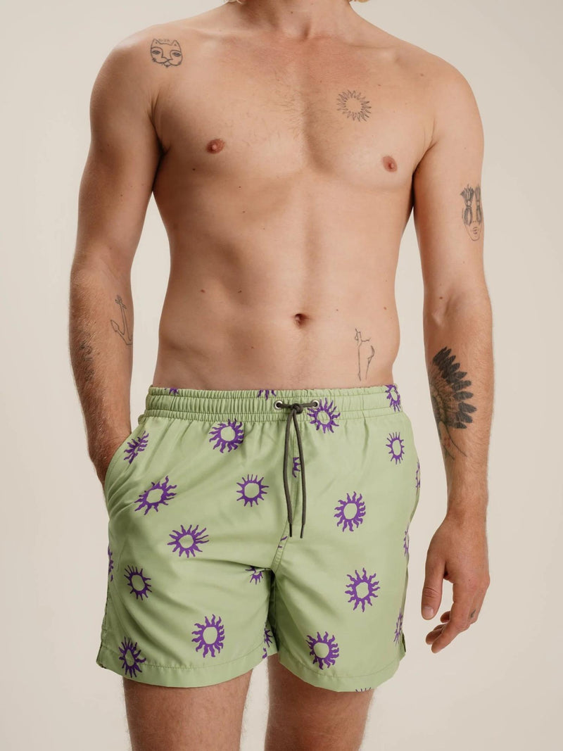 Green Sun Swim Trunk - Mustique