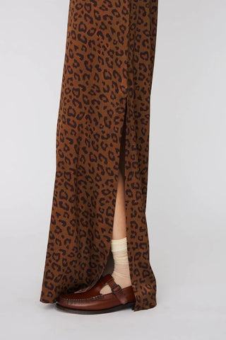Maxi Animal Printed Silk Dress Leopard