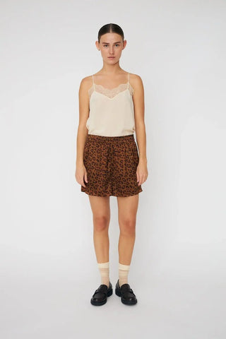 Animal Printed Silk Shorts Leopard
