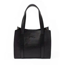 Black Leather Small Tote Bag - Broolls