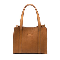 Camel Leather Small Tote Bag - Broolls