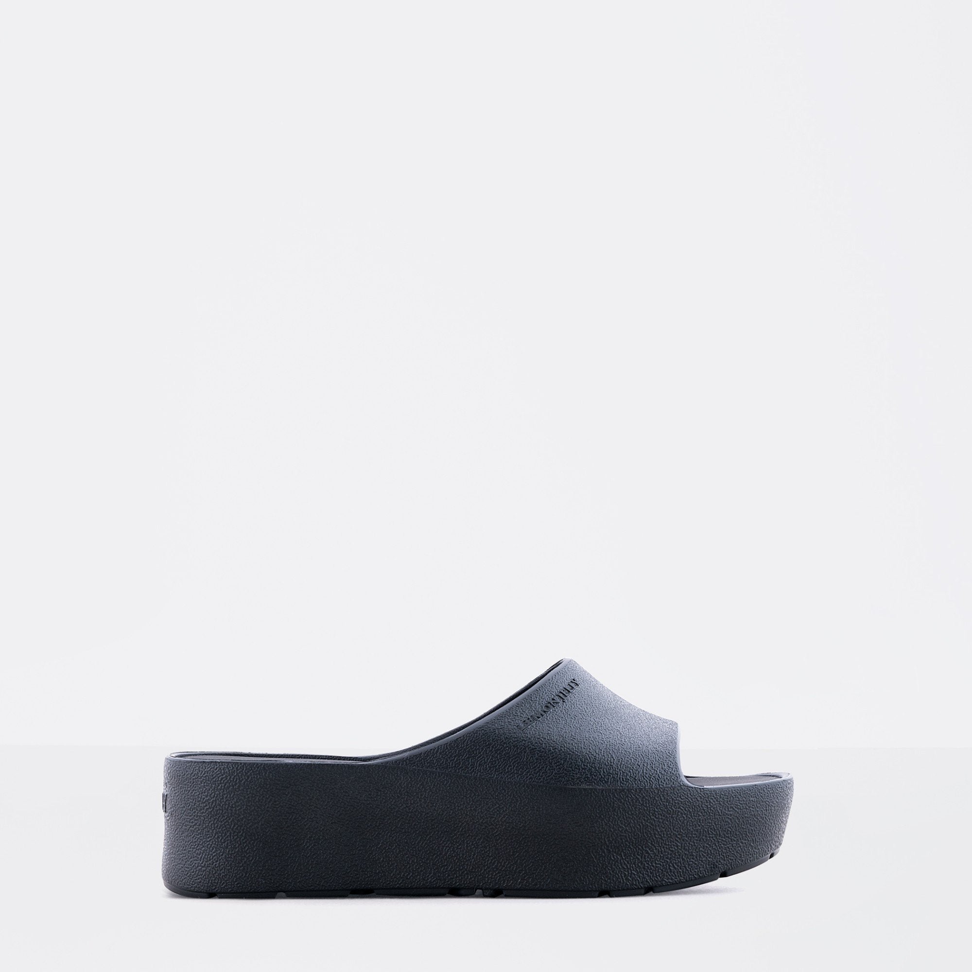 Sunny Black Platform Slides
