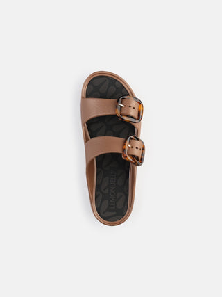 Tazara Bronzo Metal Sandals with Buckles Turtle Print