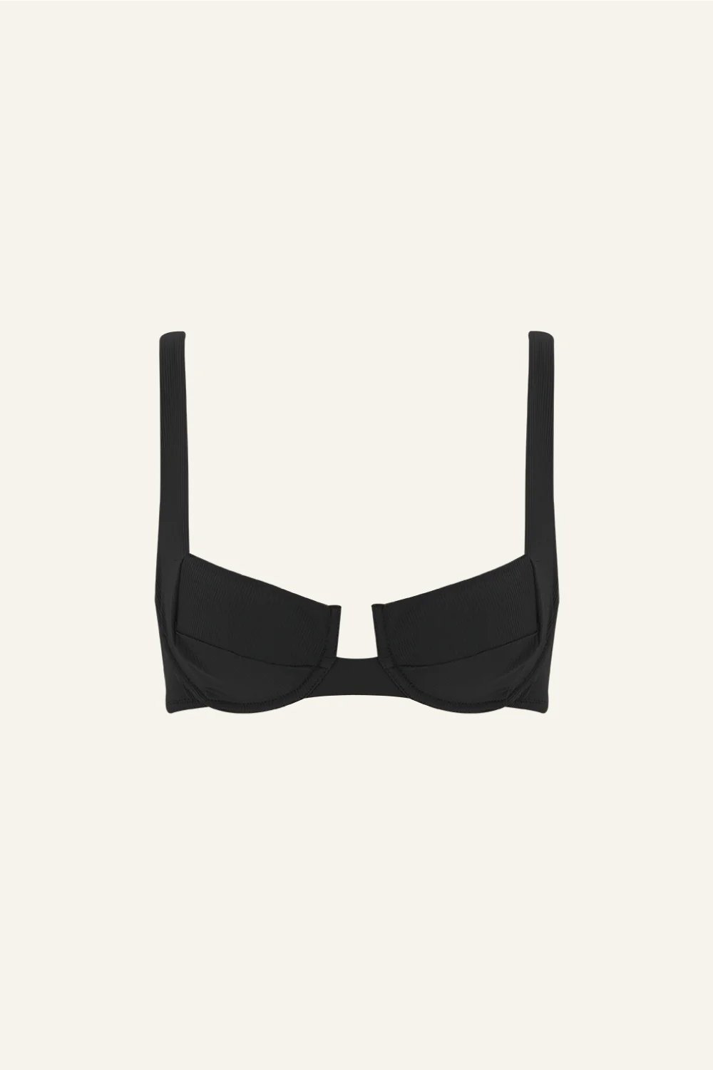 Bloom Ribbed Black Bra