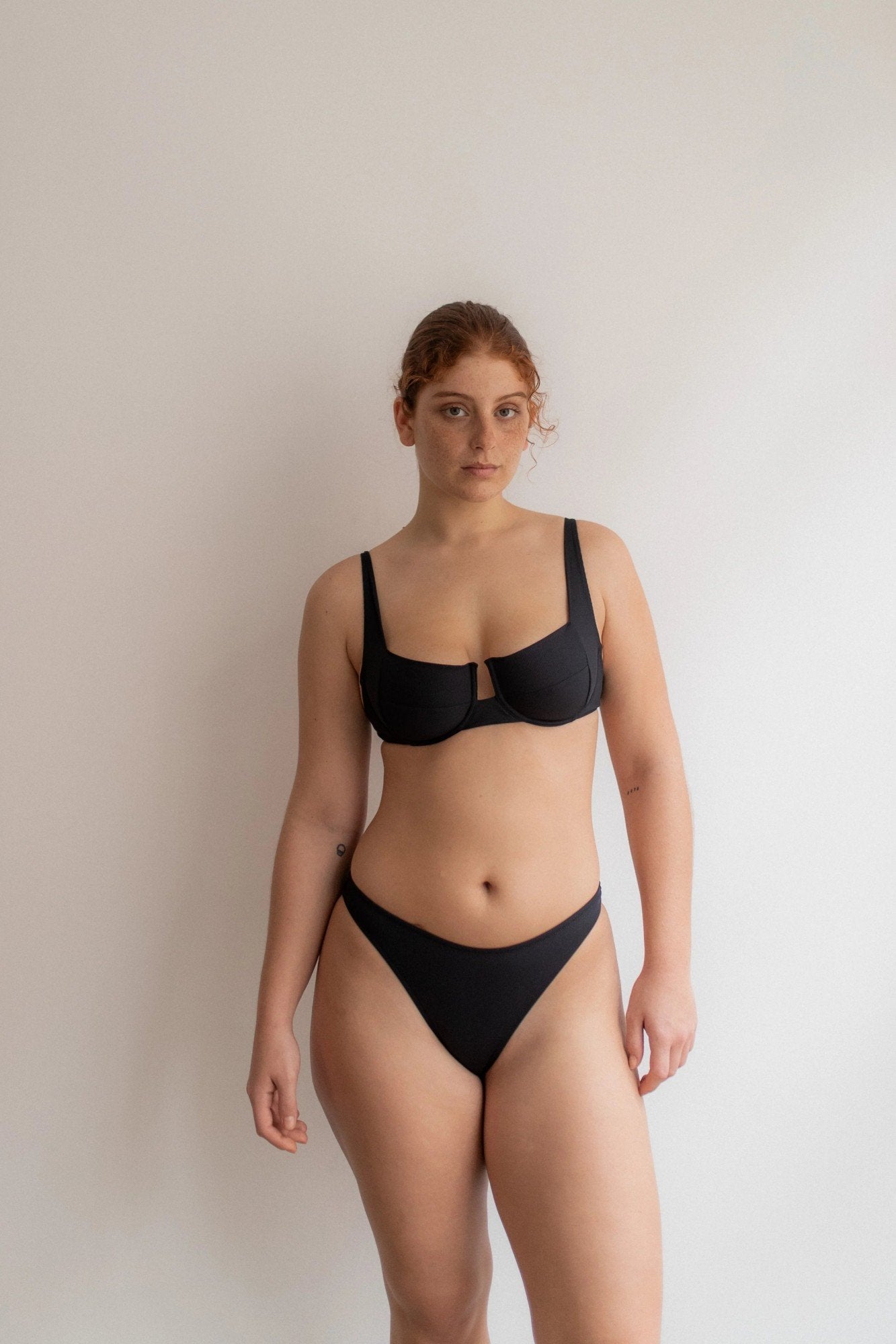 Bloom Ribbed Black Bra