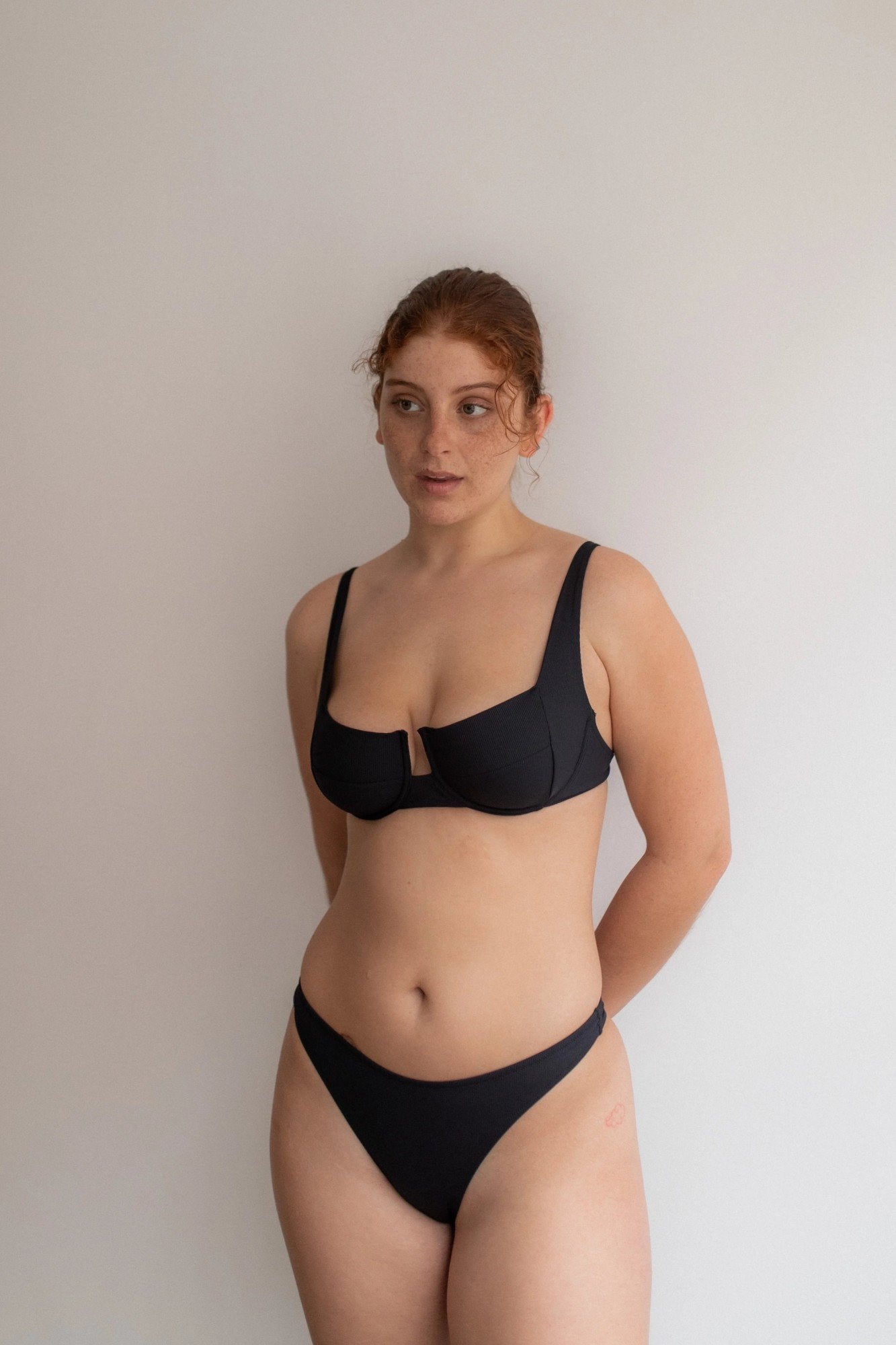 Bloom Ribbed Black Bra