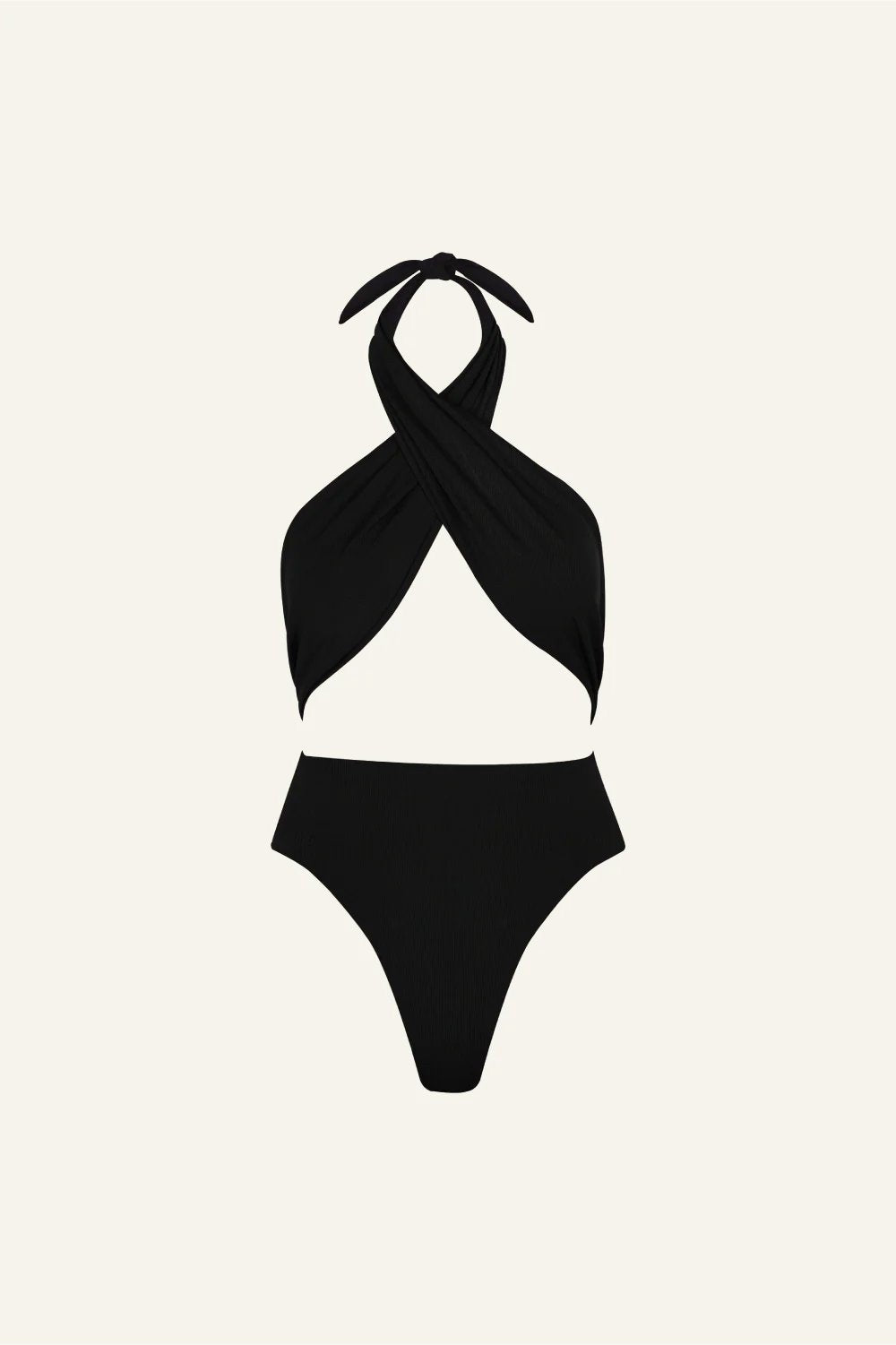 Arianne One-Piece Ribbed Black