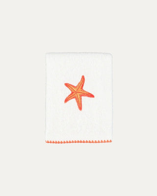 Starfish Orange Embroidery Cotton Wipe 30x30
