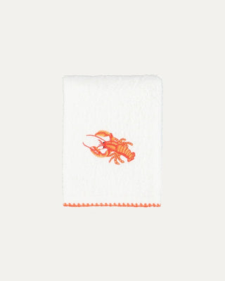 Lobster Orange Embroidery Cotton Wipe 30x30 with