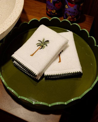 Palm Embroidery Cotton Wipe 30x30