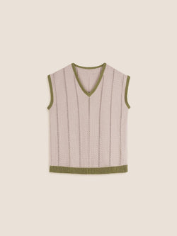 Green & Beige Knitted Vest - Mustique