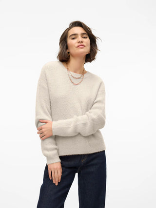 Comfort, Elevated: Relaxed Knit Pullover in a Fluffy Finish