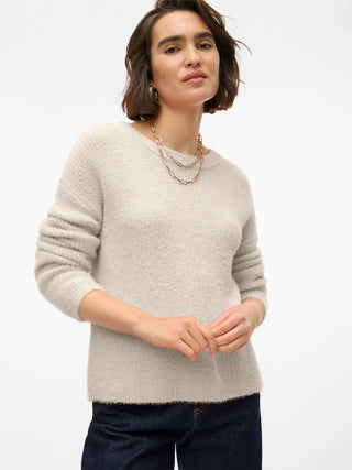 Comfort, Elevated: Relaxed Knit Pullover in a Fluffy Finish