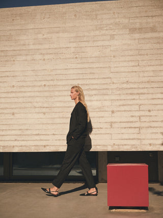 Wool-Blend Drawstring Trousers