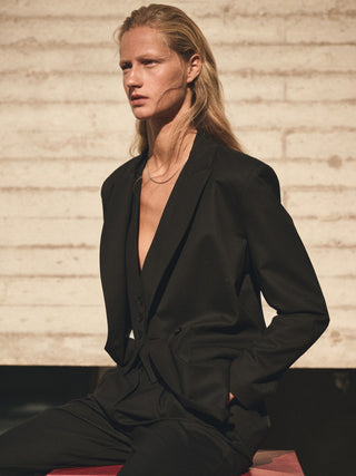 Wool-Blend Drawstring Trousers