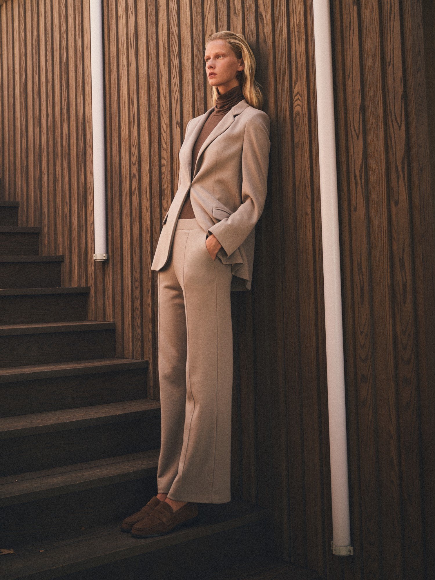 High-Rise Straight Trousers
