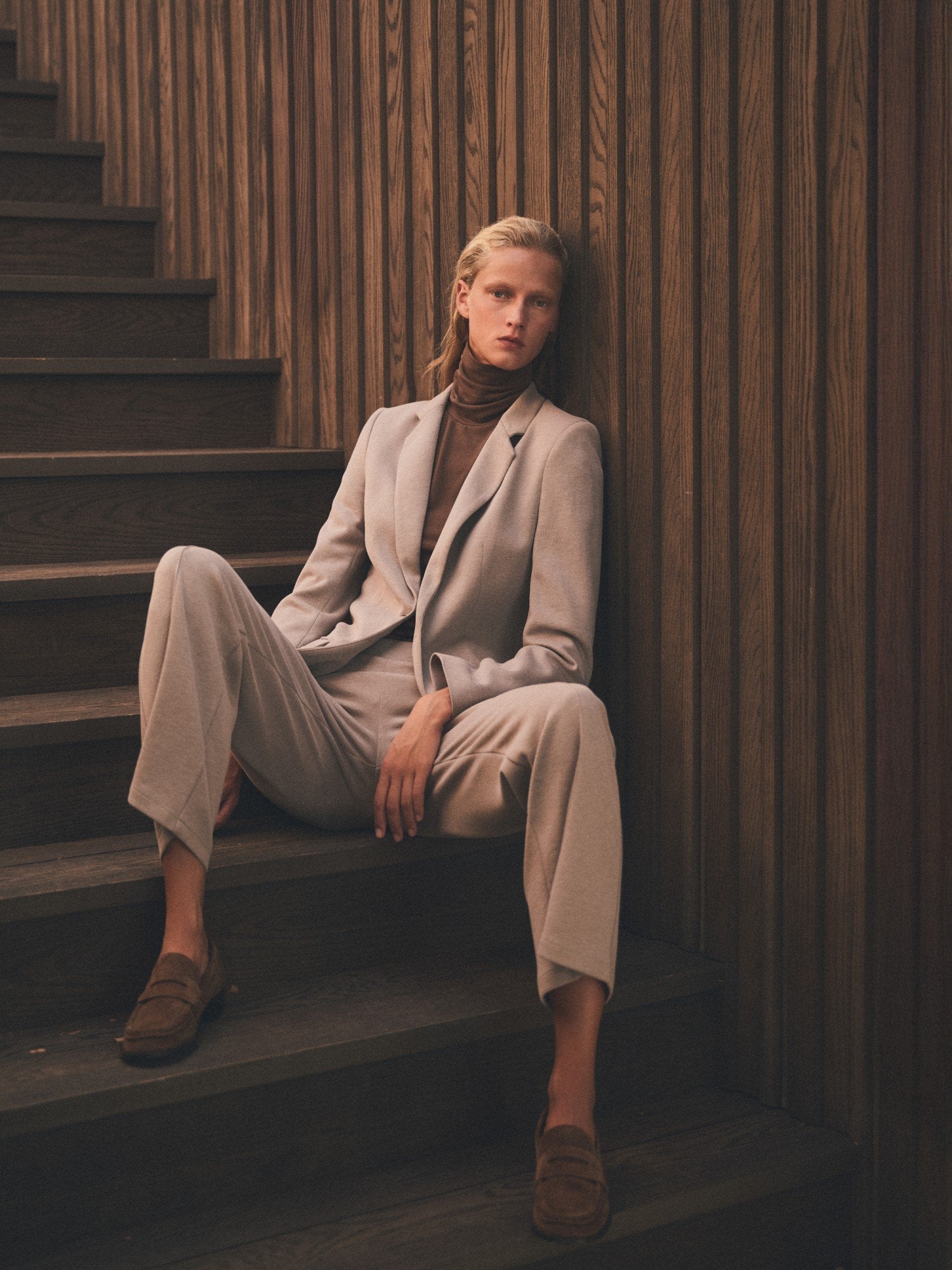 High-Rise Straight Trousers