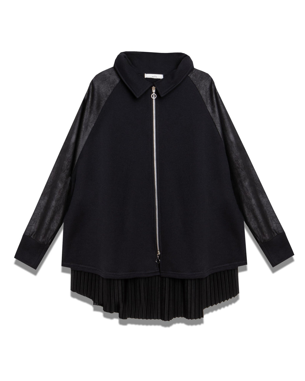 Asymmetric Hem Pleated Jacket
