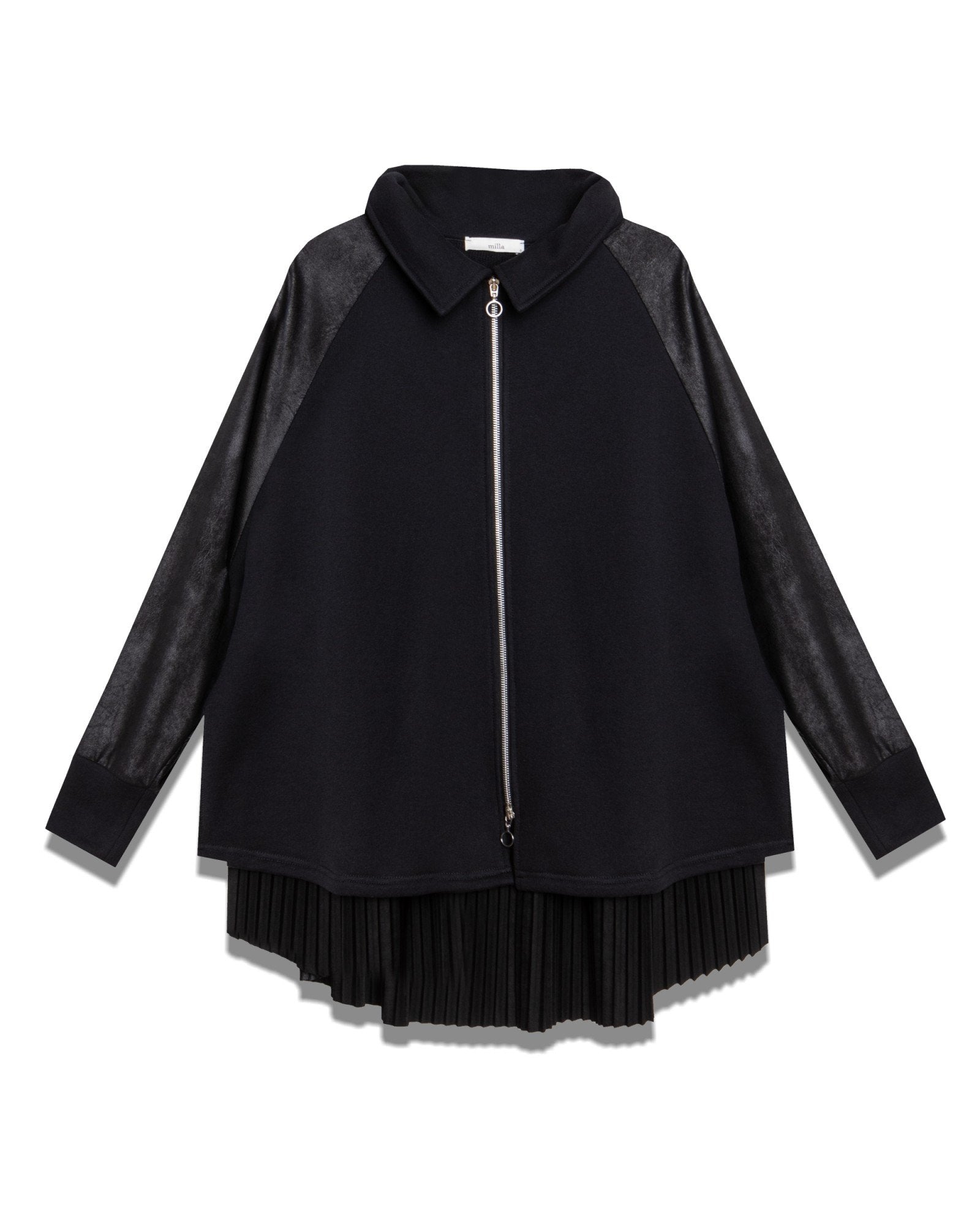 Asymmetric Hem Pleated Jacket