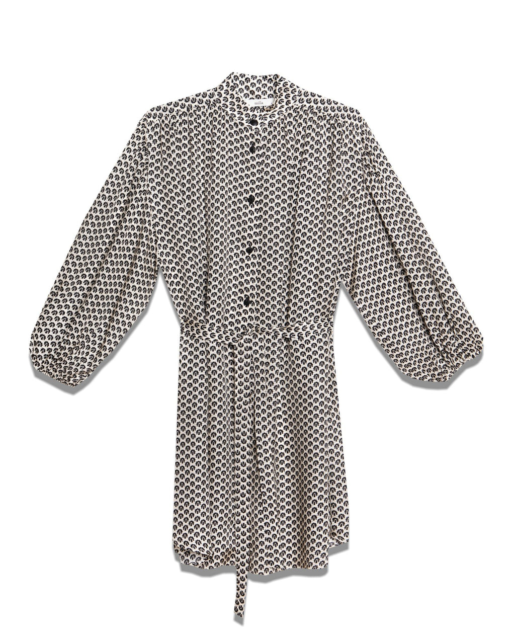 Long Sleeve Printed Shirt Dress