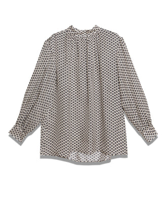 Patterned Viscose Blouse with Back Closure