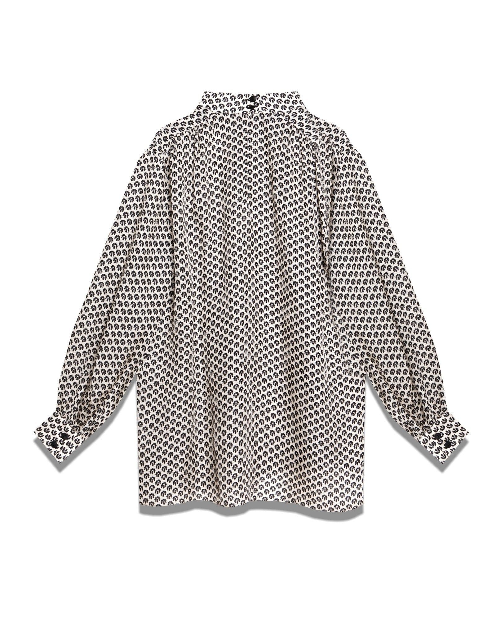 Patterned Viscose Blouse with Back Closure