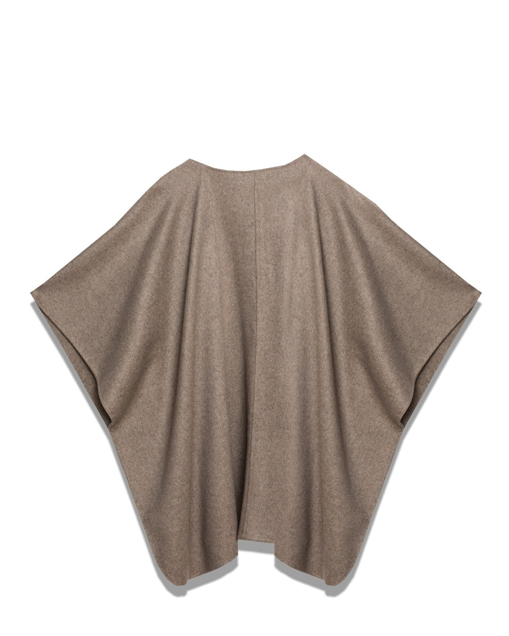 Camel Open-Front Wool Cape