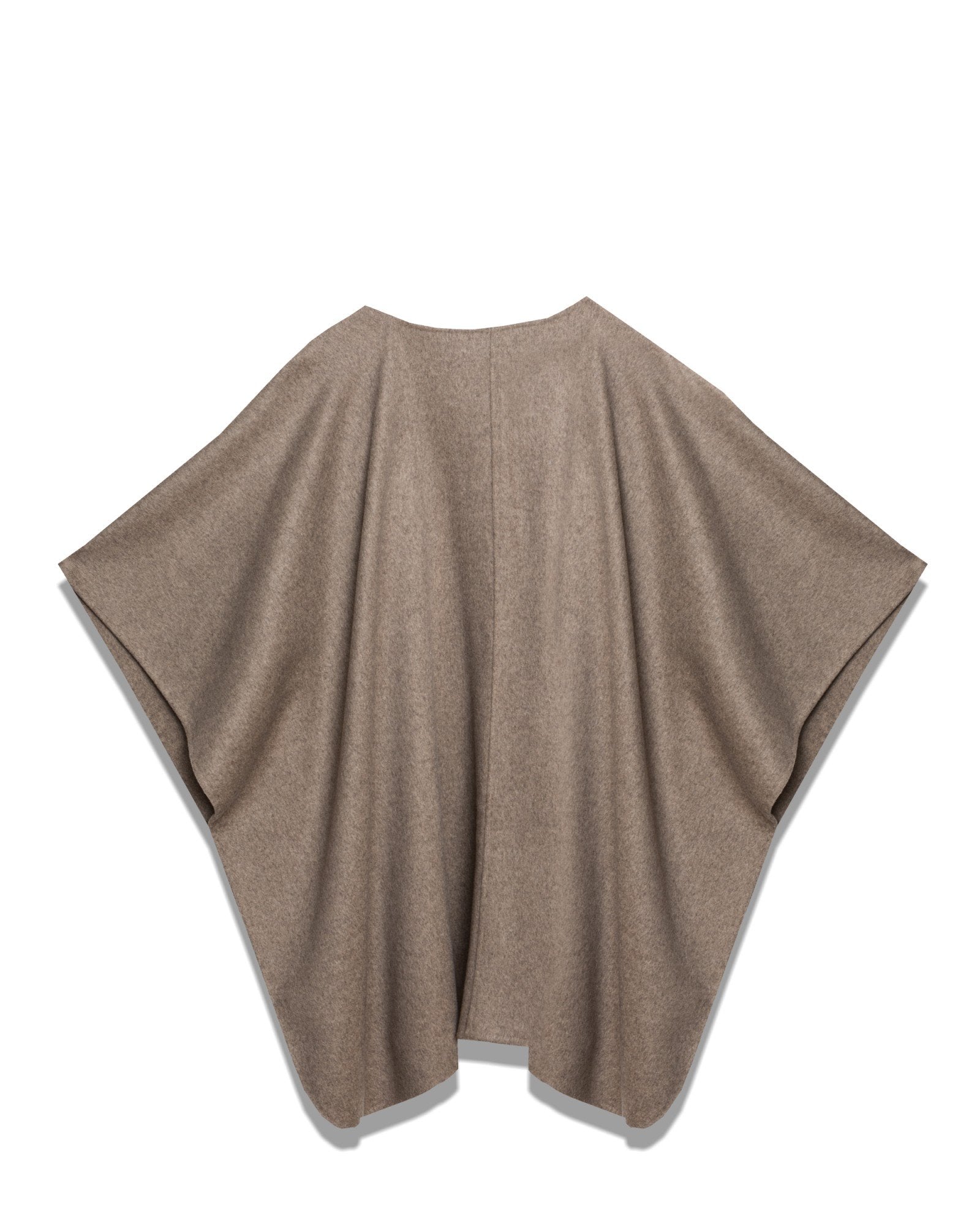 Camel Open-Front Wool Cape