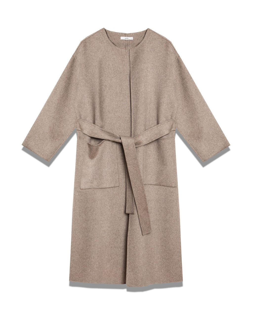 Long Wool Blend Coat with Belt