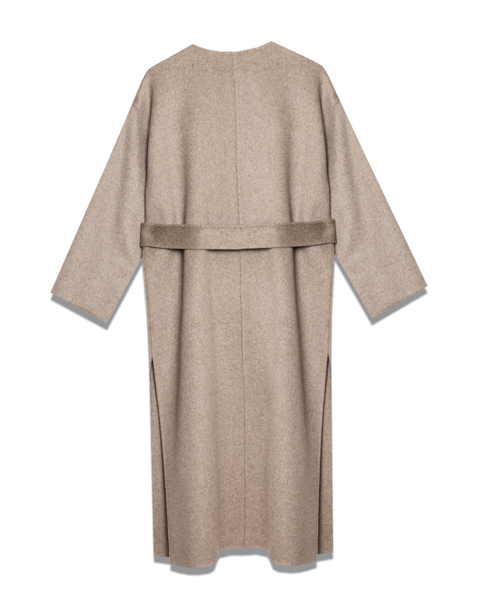 Long Wool Blend Coat with Belt