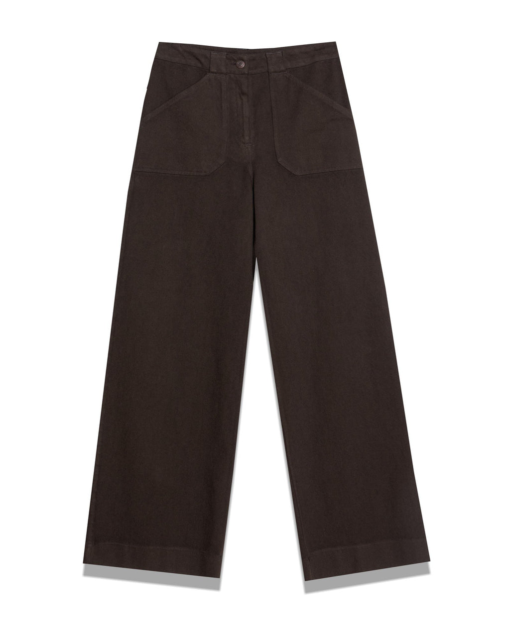 High-Rise Wide-Leg Denim Trousers