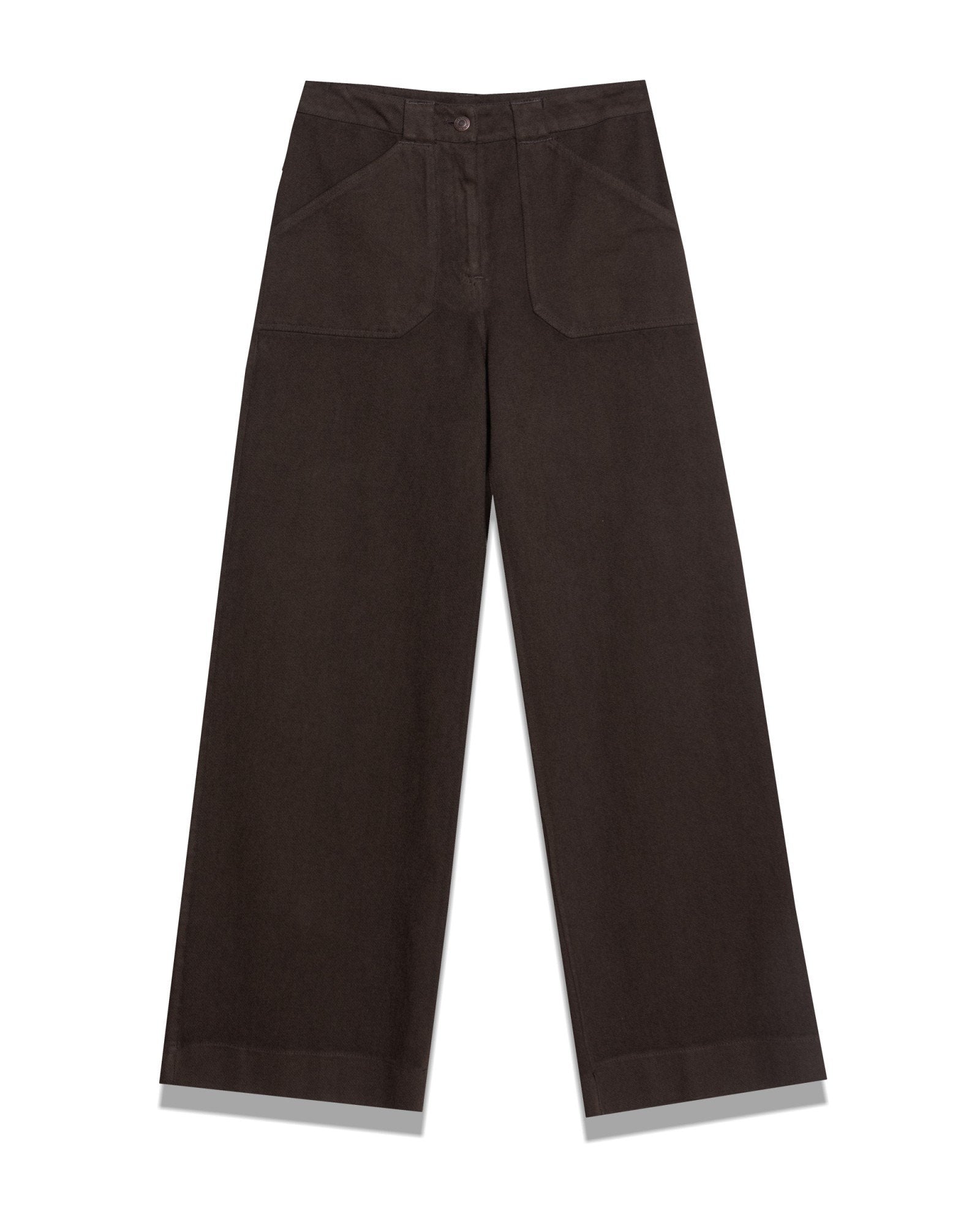 High-Rise Wide-Leg Denim Trousers
