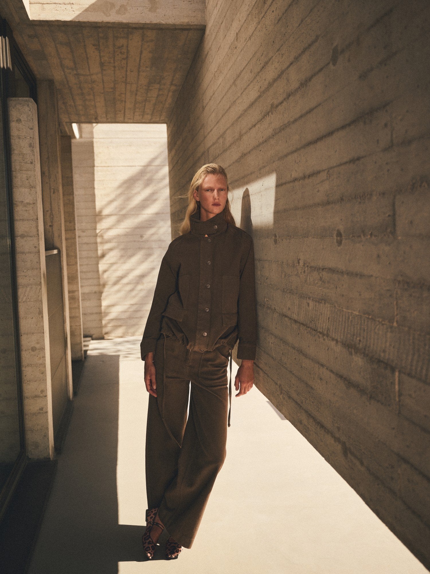 High-Rise Wide-Leg Denim Trousers