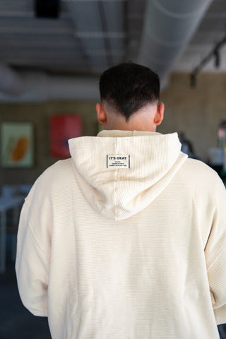 WAFFLE HOODIE - ECRU