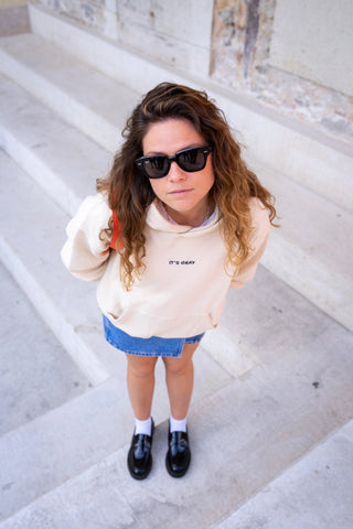 WAFFLE HOODIE - ECRU