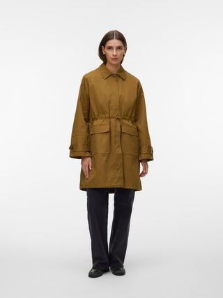 Cotton Spring Coat with Drawstring