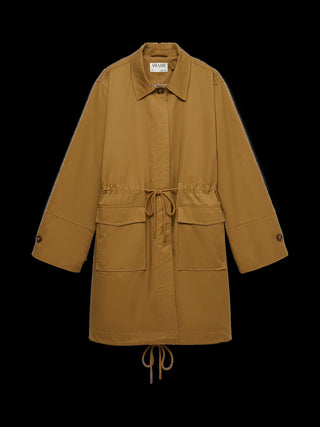 Cotton Spring Coat with Drawstring