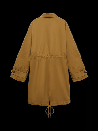 Cotton Spring Coat with Drawstring