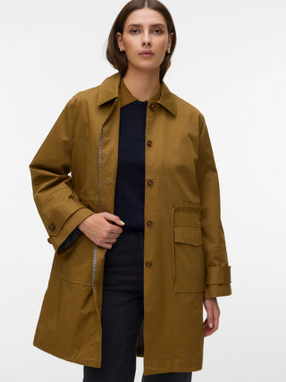 Cotton Spring Coat with Drawstring