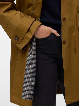 Cotton Spring Coat with Drawstring