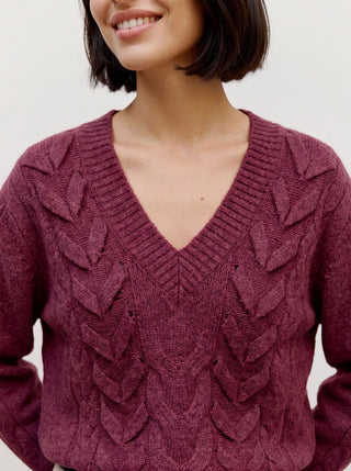 Cable Knit V-Neck Jumper