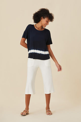 Bamboo Navy Tie Dye Blouse - Yogini