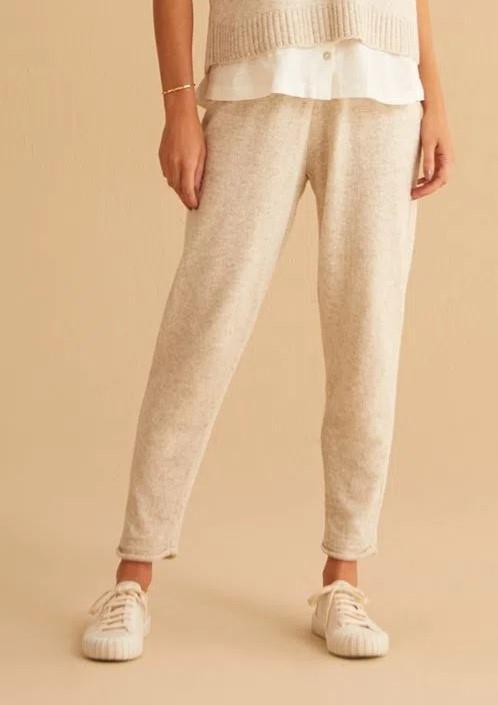 Celine Beige Tricot Carrot Trousers - Yogini