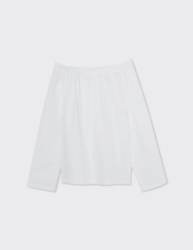 Off-Shoulder Popeline Blouse - A LINE