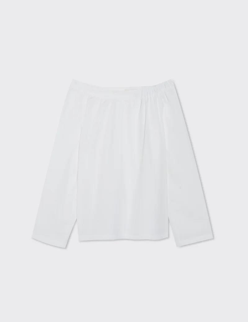 Off-Shoulder Popeline Blouse - A LINE