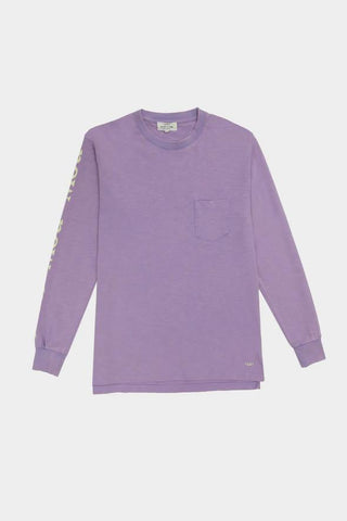 Unisex Long Sleeve Graffic "Now" Mulberry and Lime Yellow - +351